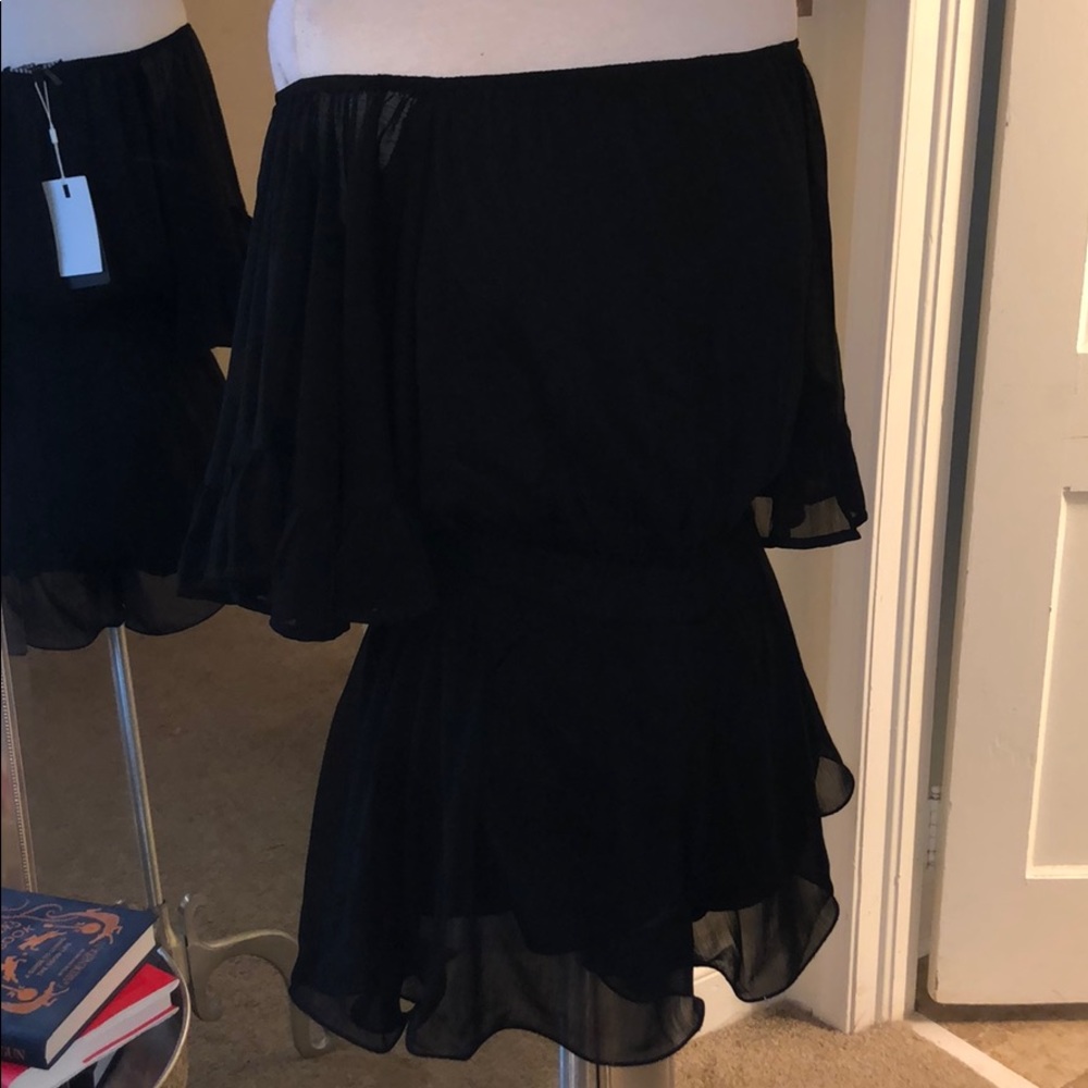 Black chiffon romper